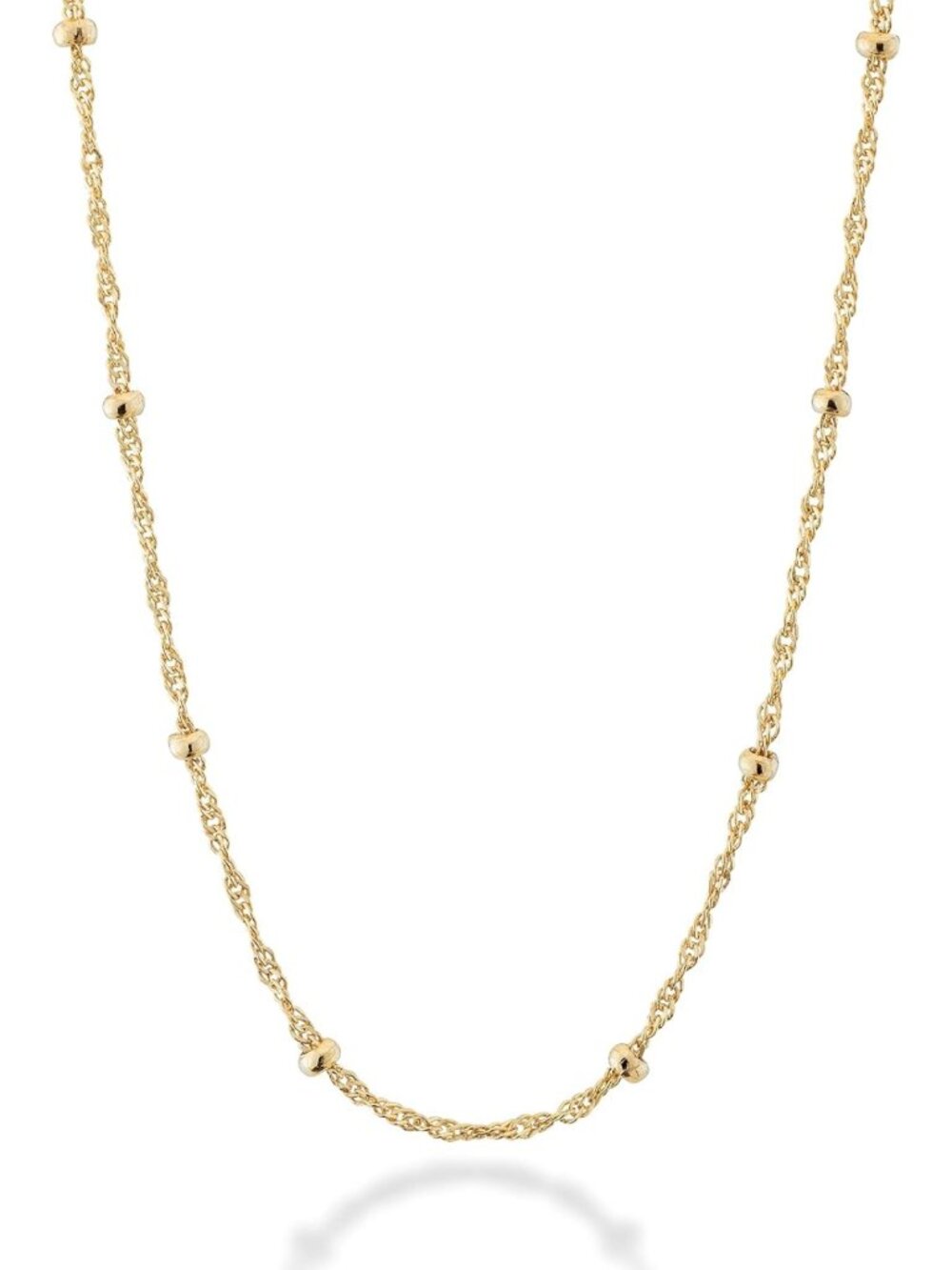 Elegant 18K Gold Plated Sterling Silver Bead Necklace for Women - Stylish